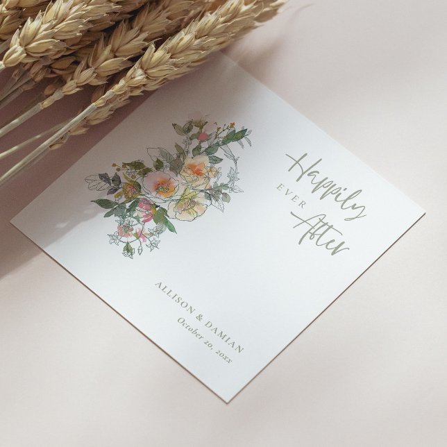 Celebrate Love! Personalized Wildflower Wedding Napkins (Celebrate Love! Personalized Wildflower Wedding Napkins)