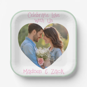 Celebrate Love PHOTO Standard Cocktail Paper Plates