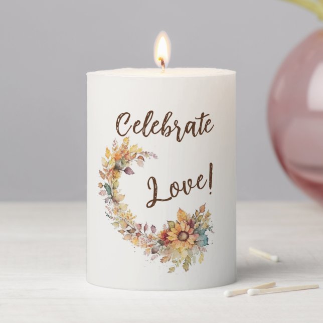 Celebrate Love Pillar Candle (In Situ)