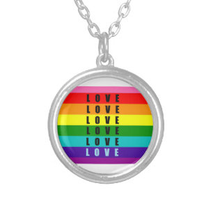 Celebrate love, pride, and authenticity silver plated necklace