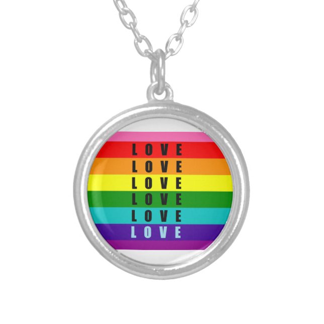 Celebrate love, pride, and authenticity  silver plated necklace (Front)