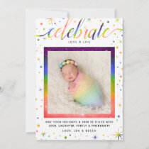 Celebrate Love + Snowflakes  | Rainbow + LGBT Holiday Card