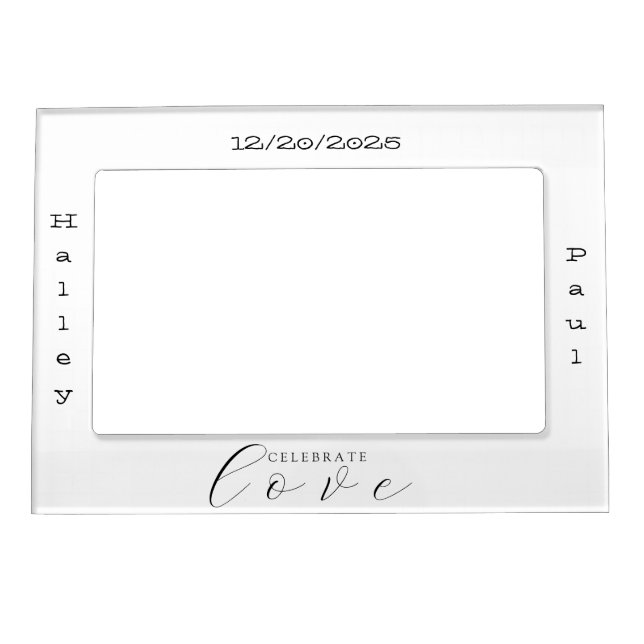 “Celebrate Love” Wedding Favor Magnetic Frame (Front)