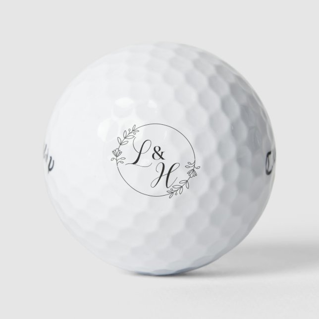 Celebrate Love Wedding Monogram Customizable Favor Golf Balls (Front)