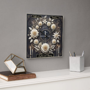 Celebrate Love with Paper Elegance Square Wall Clock