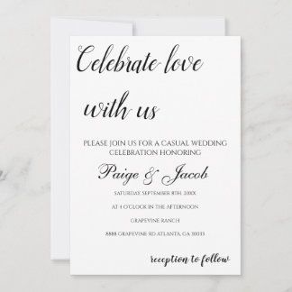 Celebrate love with us Minimalist Casual Wedding  Invitation