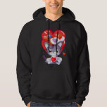 Celebrate Love With Valentines Day Cute Cat holdin Hoodie