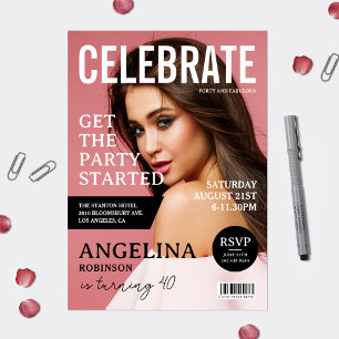 Celebrate Magazine Cover Birthday Invitation