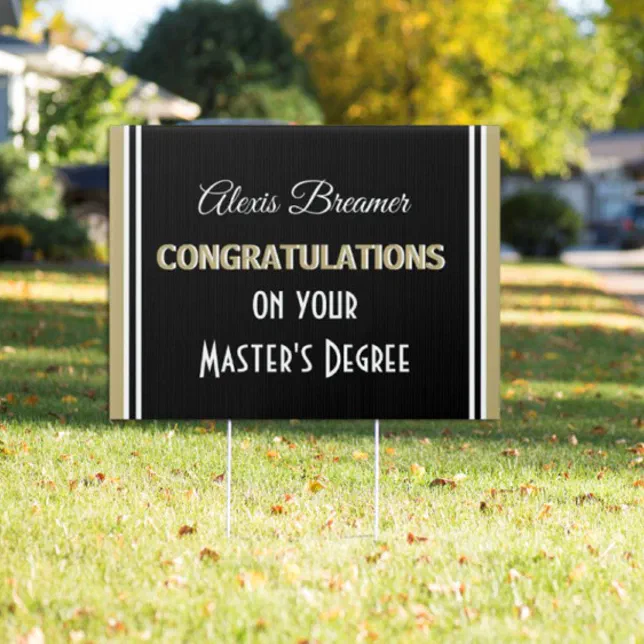 Celebrate! Master's Degree! Graduation yard sign | Zazzle