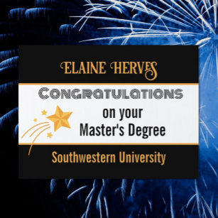 Celebrate!! Master's Degree! Graduation yard sign