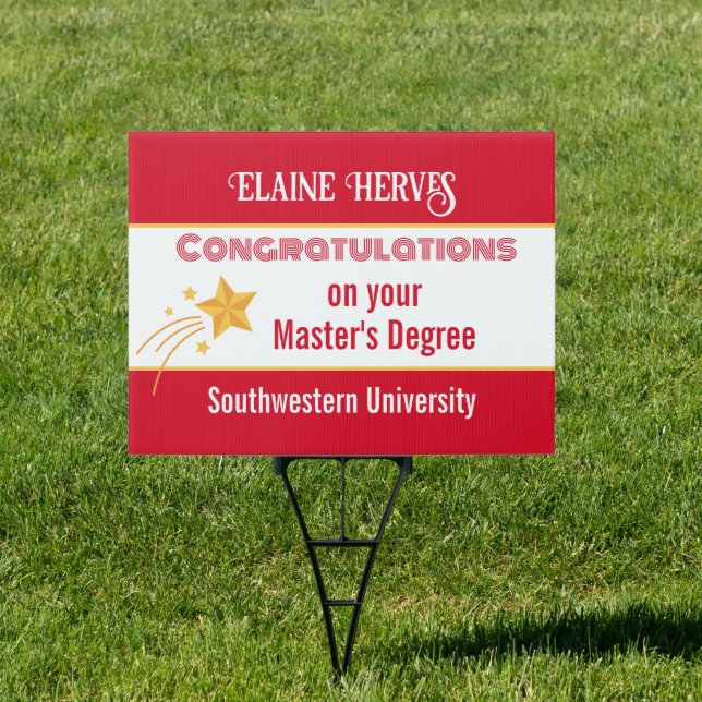 Celebrate!! Master's Degree! Graduation yard sign (Insitu)