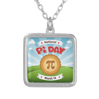 Celebrate Math with Pi Day Silver Plated Necklace