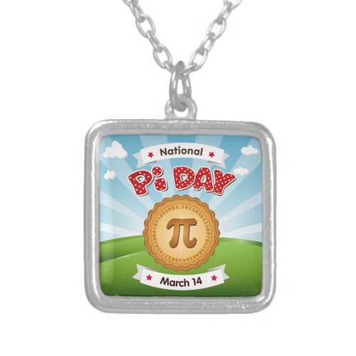 Celebrate Math with Pi Day Silver Plated Necklace