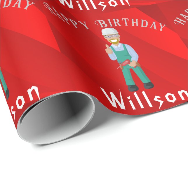 Celebrate mechanic birthday wrapping paper (Roll Corner)