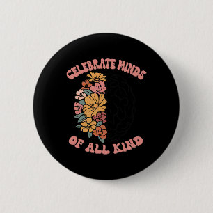Celebrate Minds Of All Kind Floral Brain Autism Aw Button