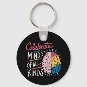 Celebrate Minds of All Kinds Autism Awareness Keychain