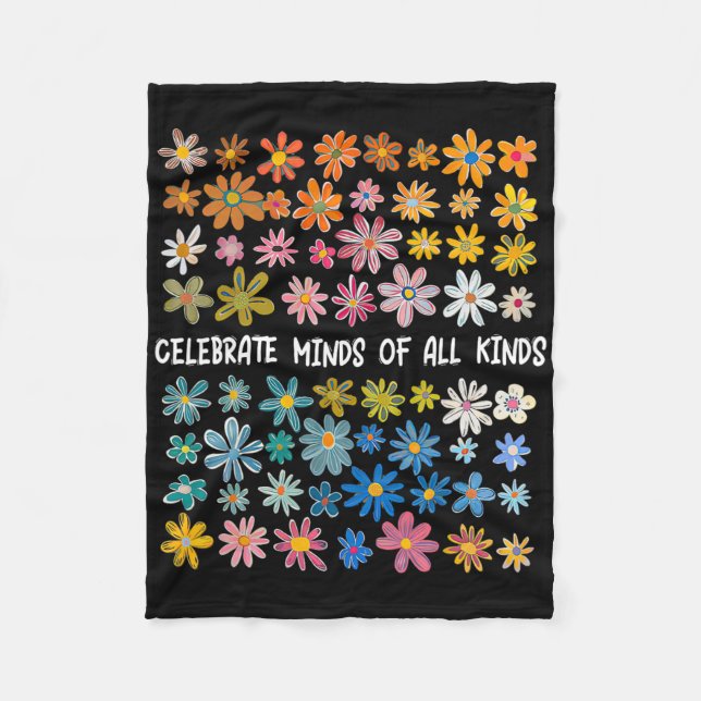 Celebrate Minds Of All Kinds  Fleece Blanket (Front)