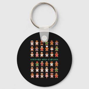 Celebrate Minds Of All Kinds Gingerbread Autism Aw Keychain
