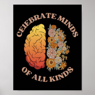 Celebrate Minds Of All Kinds Neurodiversity Autism Poster