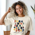Celebrate Minds of All Kinds T-Shirt<br><div class="desc">Celebrate Minds of All Kinds T-Shirt - Vibrant and inclusive representation of cognitive diversity. The design features an array of stylized human profiles in a variety of warm and cool tones, each uniquely patterned to signify the different ways people think and perceive the world. The arrangement of the profiles form...</div>