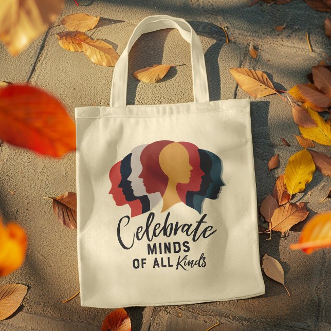 Celebrate Minds of All Kinds Tote Bag (Celebrate all minds with this modern and stylish tote bag)