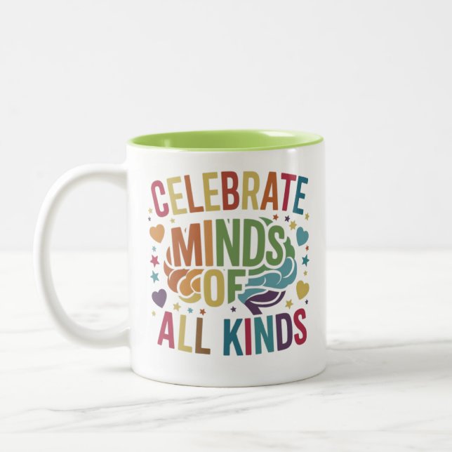 Celebrate Minds of All Kinds  Two-Tone Coffee Mug (Left)