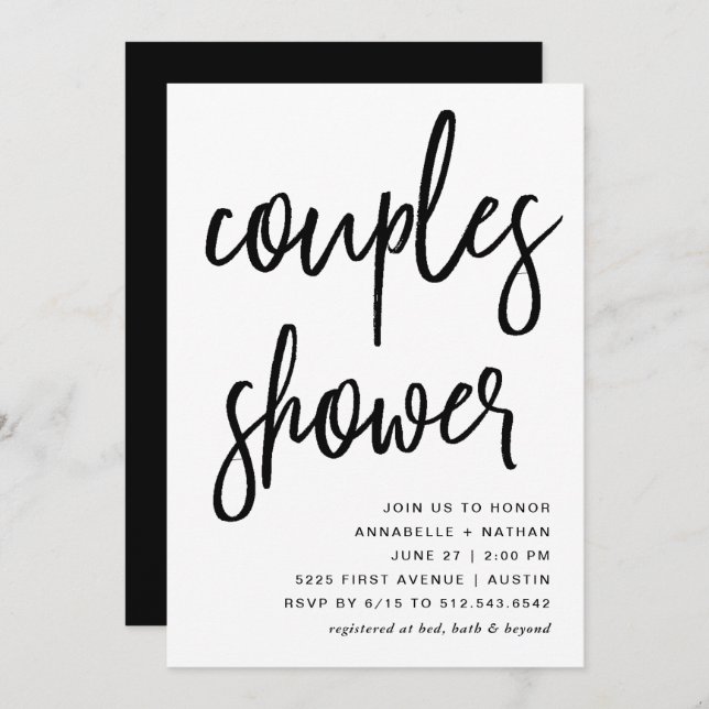 Celebrate | Modern Typography Couples Shower Invitation (Front/Back)