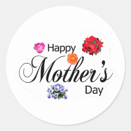 Celebrate Mom  Joy Happy Mothers Day Collection Classic Round Sticker