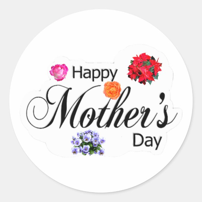 Celebrate Mom & Joy: Happy Mother's Day Collection Classic Round Sticker (Front)
