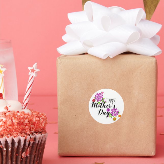Celebrate Mom & Joy: Happy Mother's Day Collection Classic Round Sticker (Party)
