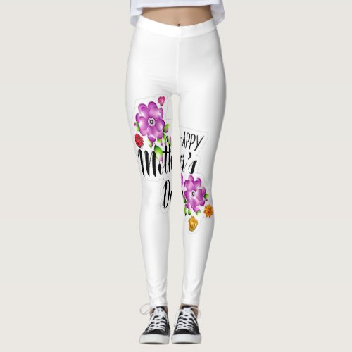 Celebrate Mom  Joy Happy Mothers Day Collection Leggings