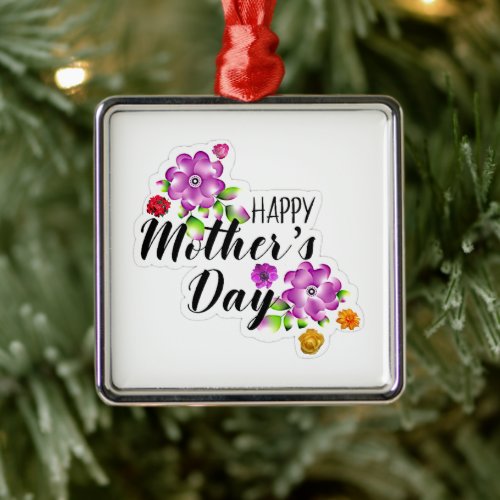 Celebrate Mom  Joy Happy Mothers Day Collection Metal Ornament
