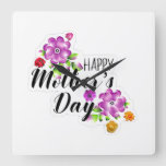 Celebrate Mom &amp; Joy: Happy Mother&#39;s Day Collection Square Wall Clock