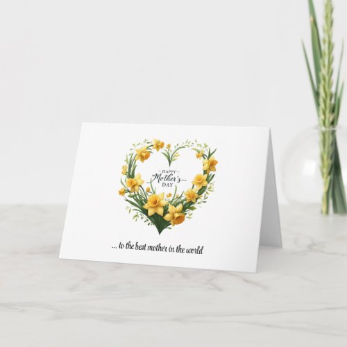 Celebrate Mother heart spring wreath Mothers Day Card