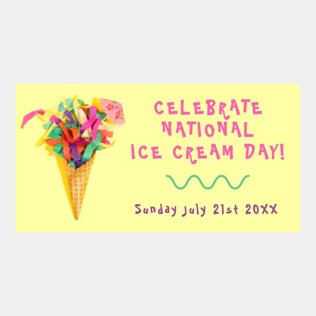Celebrate National Ice Cream Day Twitter Card (Front)