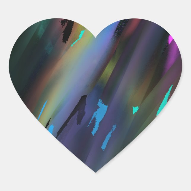 Celebrate Neurodivergence Rainbow Flat  Heart Sticker (Front)