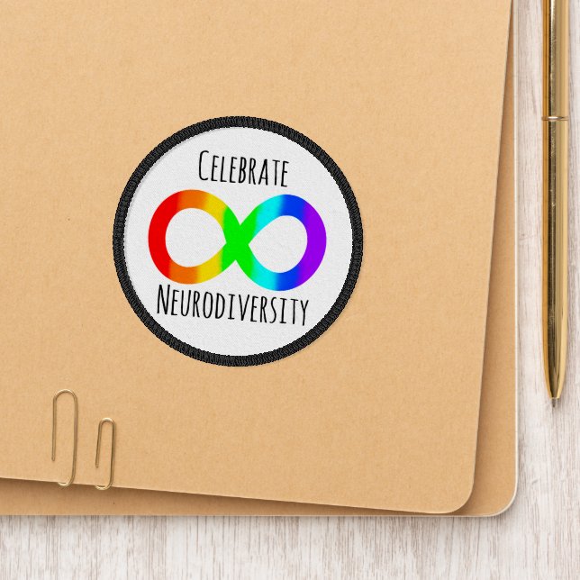 Celebrate Neurodiversity Autism Acceptance Rainbow Patch (On Folder)