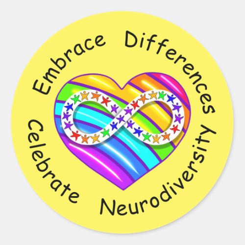 Celebrate Neurodiversity Autism Heart Stickers 