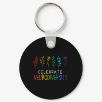 Celebrate Neurodiversity Mental Health Autism Awar Keychain