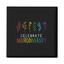 Celebrate Neurodiversity Mental Health Autism Awar Magnet