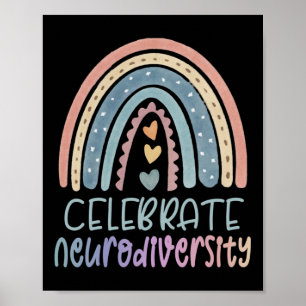 Celebrate Neurodiversity Mental Health Autism Awar Poster