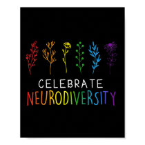 Celebrate Neurodiversity Mental Health Autism Awar Poster