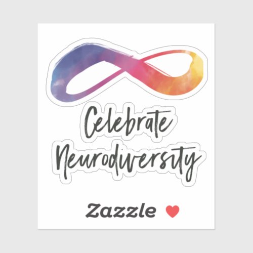 Celebrate Neurodiversity watercolor infinity Sticker