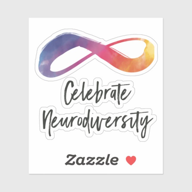 Celebrate Neurodiversity watercolor infinity Sticker (Sheet)
