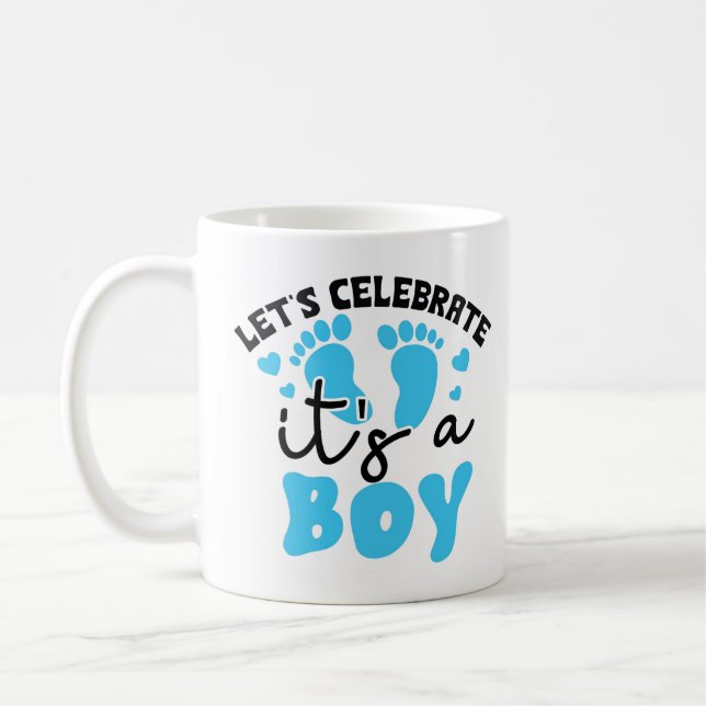 Celebrate New Baby Boy Gift Mug (Left)