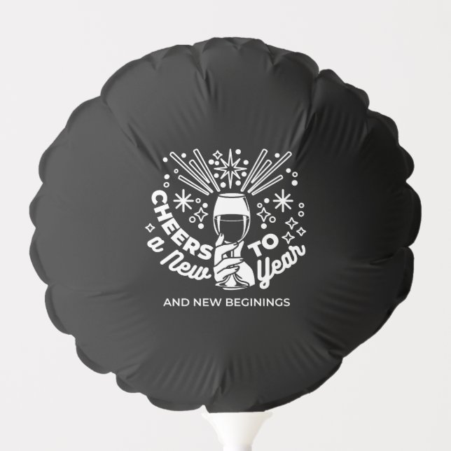 Celebrate New Beginnings Wine Glass Illustration 2 Balloon (Front)