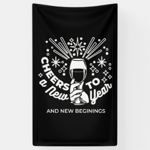 Celebrate New Beginnings Wine Glass Illustration 2 Banner
