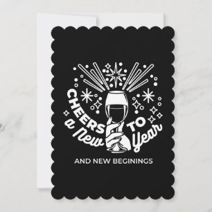 Celebrate New Beginnings Wine Glass Illustration 2 Holiday Card