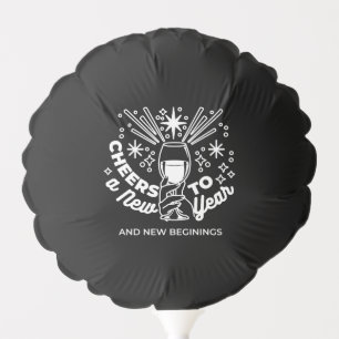 Celebrate New Beginnings Wine Glass Illustration Balloon