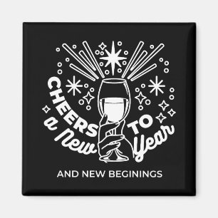 Celebrate New Beginnings Wine Glass Illustration Magnet